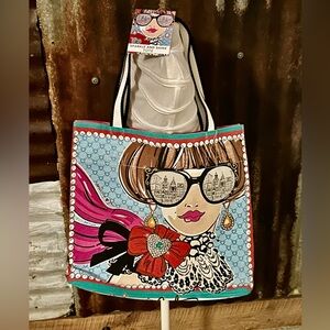 NWT-Brighton “SPARKLE and SHINE” Colorful Illustrated Tote Bag